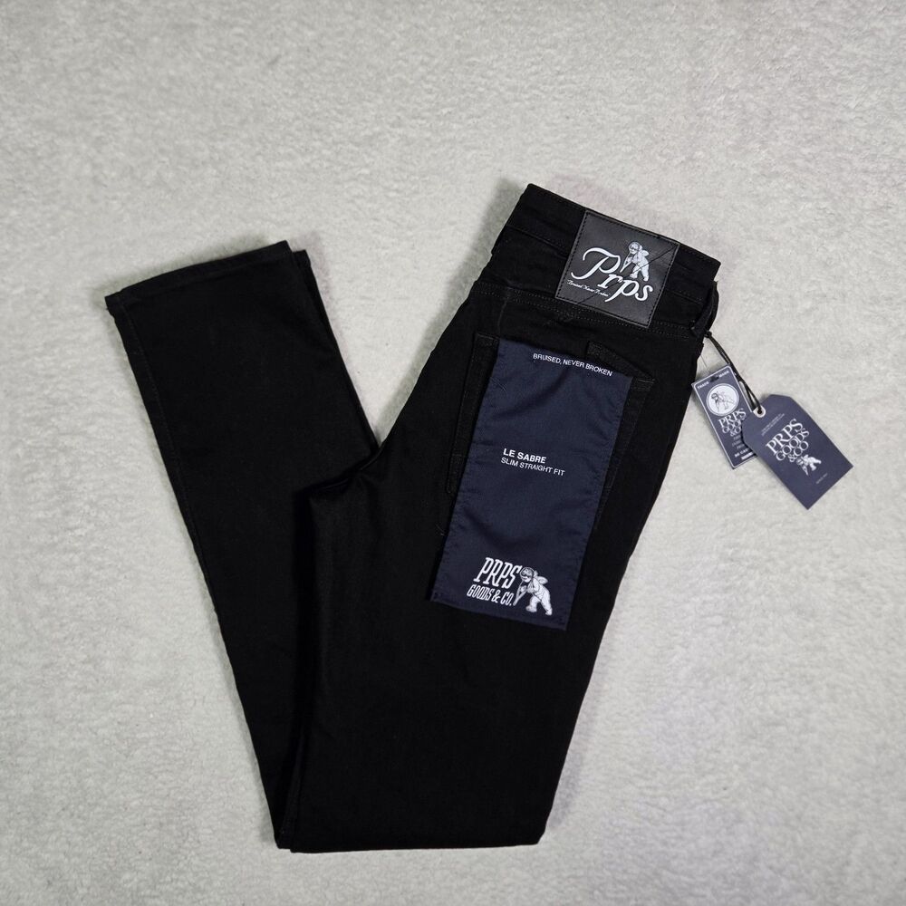 PRPS Le Sabre Jeans Slim Straight Fit Mens 30x34 Japaneseβ Denim Black